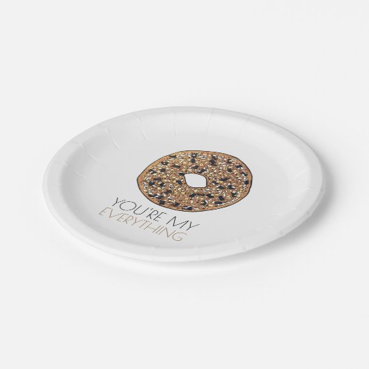 Du bist meine "Alles-Bagel-Frühstück-Liebe" Pappteller (Schrägansicht)
