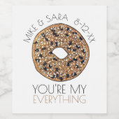 Du bist meine Alles-Bagel-Hochzeit-Verlobung Weinetikett (Einzelnes Label)