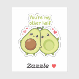 Du bist meine andere Hälfte Süße Avocado Valentins Aufkleber