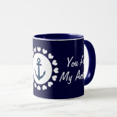 Du bist meine Anker-Tasse| Geschenk mit Herz Tasse (VorderseiteRechts)