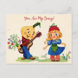 Du bist meine Beere Daisy Floral Kids Valentine Postkarte