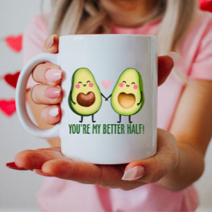 Du bist meine bessere Hälfte, süße Avocado Kaffeetasse