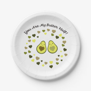 Du bist meine Butter halbe Liebe Avocados Pappteller