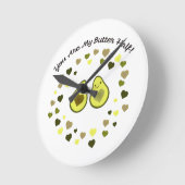 Du bist meine Butter halbe Liebe Avocados Runde Wanduhr (Winkel)