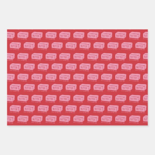 Du bist meine Butterhälfte - Punny Valentins Wrapp Geschenkpapier Set (Vorderseite 3)