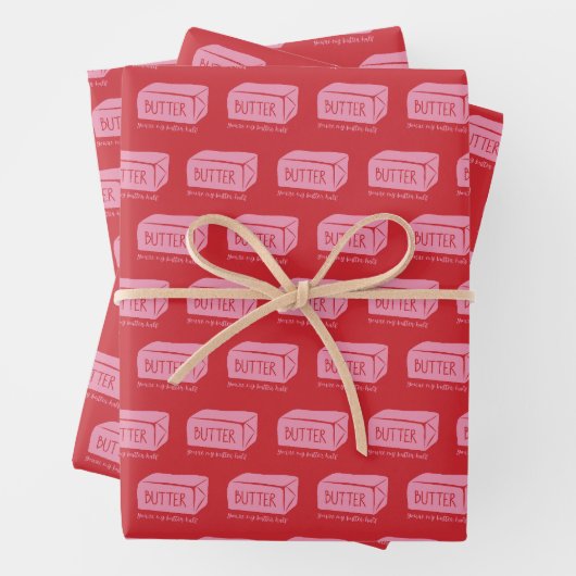 Du bist meine Butterhälfte - Punny Valentins Wrapp Geschenkpapier Set (Beispiel)