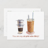 Du bist meine "ca phe sua daddy card" postkarte (Vorne/Hinten)