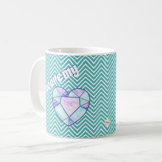 Du bist meine DIAMOND-Herzencoffee-Tasse Kaffeetasse (Vorderseite Links)