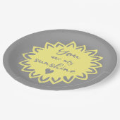 Du bist meine gelbe Babydusche Pappteller (Schrägansicht)