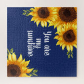Du bist meine gelben Sonnenblumen Navy Blue Puzzle (Horizontal)