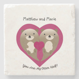 Du bist meine Hälfte  Steinuntersetzer