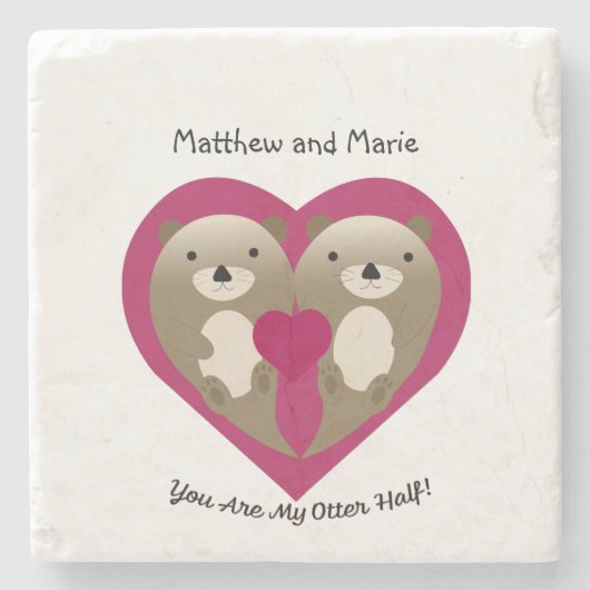 Du bist meine Hälfte Steinuntersetzer (Vorderseite)