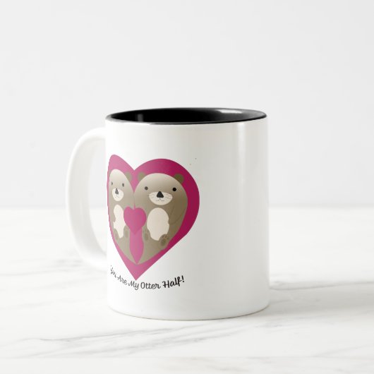 Du bist meine Hälfte Zweifarbige Tasse (Vorderseite Links)