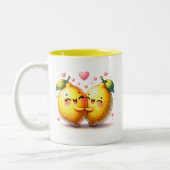Du bist meine Haupt Squeeze Funny Lemons Liebe Zweifarbige Tasse (Links)