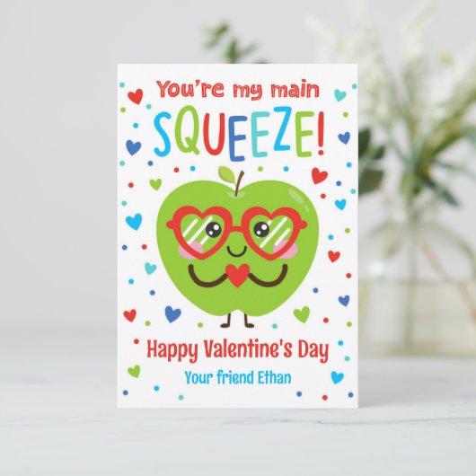 Du bist meine Hauptqueeze-Valentine-Klassenkarte Einladung (Stehend Vorderseite)