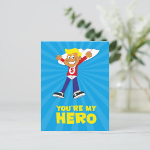 Du bist meine Heldenkarte Postkarte