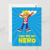 Du bist meine Heldenkarte Postkarte (Vorne/Hinten)