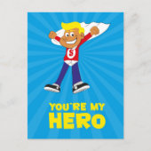 Du bist meine Heldenkarte Postkarte (Vorderseite)