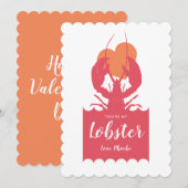 Du bist meine Hummer-Valentinorange Einladung (Vorne/Hinten)