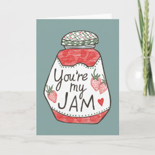 DU BIST MEINE JAM Erdbeere Illustration Benutzerde Karte