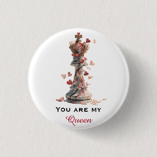 Du bist meine Königin Schach Valentinstag Button