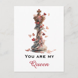 Du bist meine Königin Schach Valentinstag Postkarte