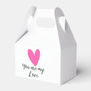 du bist meine Liebe rosa rotes Herz Aquarell Kidre Geschenkschachtel