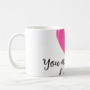 du bist meine Liebe rosa rotes Herz Aquarell Kidre Kaffeetasse