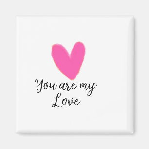 du bist meine Liebe rosa rotes Herz Aquarell Kidre Magnet