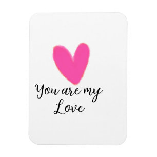 du bist meine Liebe rosa rotes Herz Aquarell Kidre Magnet