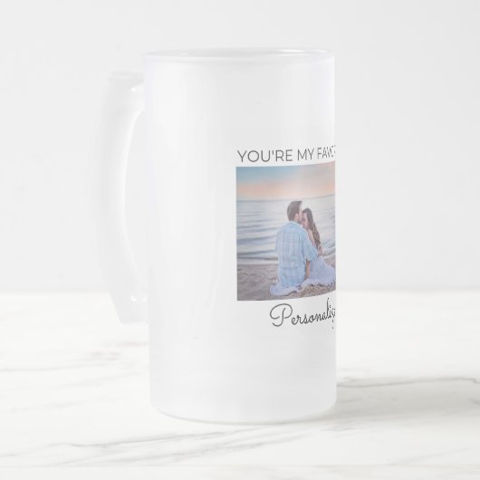 Du bist meine Lieblings-Personalisierte Mattierte Mattglas Bierglas (Vorderseite Links)