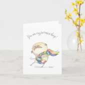 Du bist meine liebste Mops-Liebe Karte (Gelbe Blume)