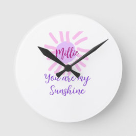Du bist meine lila Rosa Pastellsonne. Runde Wanduhr