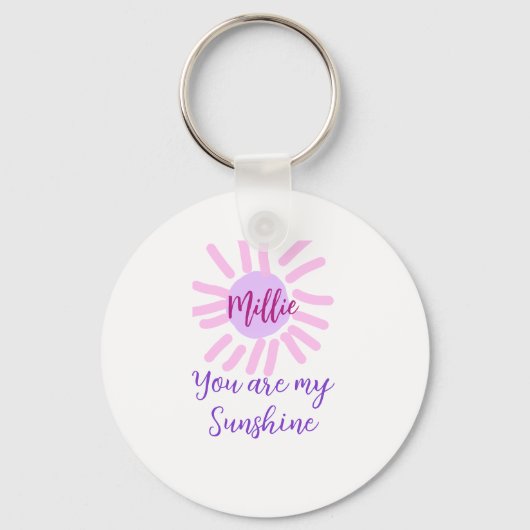 Du bist meine lila Rosa Pastellsonne. Schlüsselanhänger (Vorderseite)