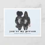 Du bist meine Person | Best Friend Birthday Postkarte<br><div class="desc">Die Erinnerung an den Geburtstag eines Freundes mit einer Karte zeigt Ihnen bereits, dass es Ihnen wichtig ist, aber wenn Sie sie wie eine Familie Liebe haben, oder sie wirklich Ihr bester Freund sind, ist eine benutzerdefinierte Karte ein Muss! Bitte lass mir Bescheid, wenn du irgendwelche Änderungen an der Haarfarbe/dem...</div>