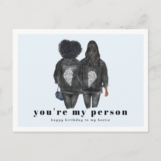 Du bist meine Person | Best Friend Birthday Postkarte (Vorderseite)