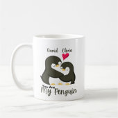 Du bist meine Pinguin - Individuelle Name Paare Kaffeetasse (Links)