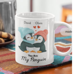 Du bist meine Pinguin - Individuelle Name Paare Kaffeetasse