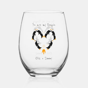 Du bist meine Pinguin-Liebe Weinglas Ohne Stiel