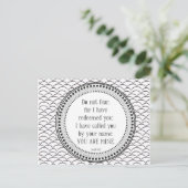 Du bist meine, schwarz-weiße Schrift Postkarte (Stehend Vorderseite)