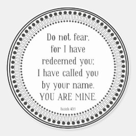 Du bist meine, schwarz-weiße Schrift Runder Aufkleber