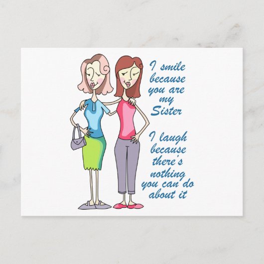 Du bist meine Schwester Postkarte (Vorderseite)