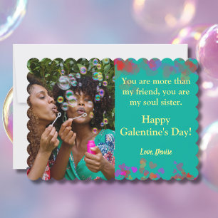 Du bist meine Seelenschwester Galentine's Day Foto Feiertagskarte