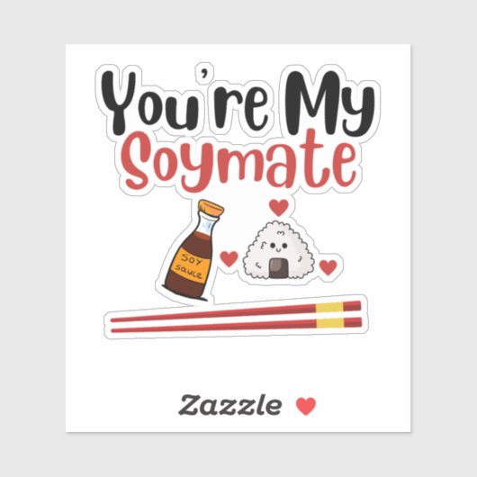 Du bist meine Soja-, Soja- und Sushi-Paare. Aufkleber (Blatt)