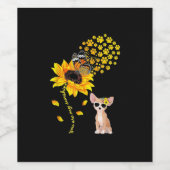 Du bist meine Sonnenblume Chihuahua Männer Frauen Weinetikett (Einzelnes Label)
