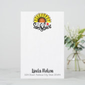 Du bist meine Sonnenblume Personalisiert Briefpapier (Stehend Vorderseite)