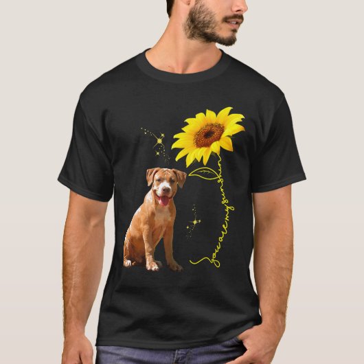 Du bist meine Sonnenblume Pitbull Lover T-Shirt (Vorderseite)