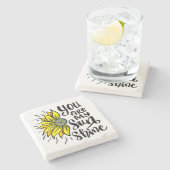 Du bist meine Sonnenblume Steinuntersetzer (Seitenansicht)