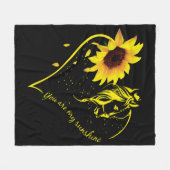 Du bist meine Sonnenblume und mein Pferd Fleecedecke (Vorderseite (Horizontal))