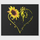 Du bist meine Sonnenblume und mein Pferd Geschenkpapier (Flach)